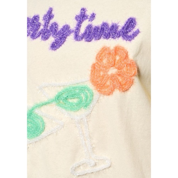 PEACH LOVE CALIFORNIA Party time oversized tee sz S M L - Picture 4 of 9